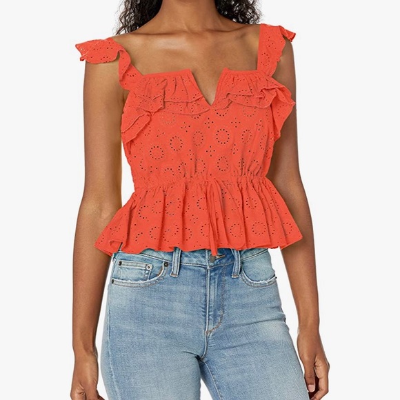 Ladies Small Guess Orange Top - Picture 1 of 8